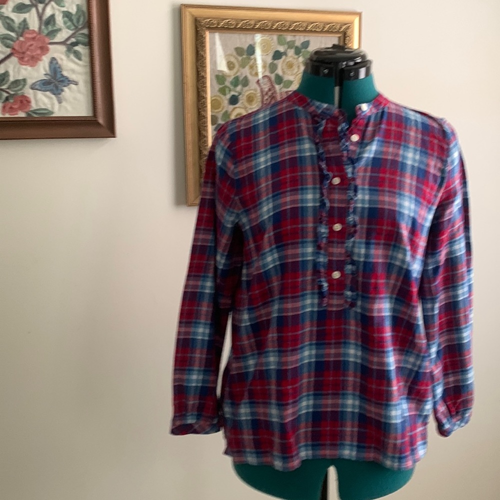 J. Crew Mercantile Plaid Flannel Top